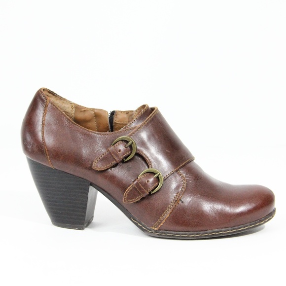BOC Born Women Double Monk Strap Bootie sz 9 Ankle Boot Brown Leather - Picture 5 of 8
